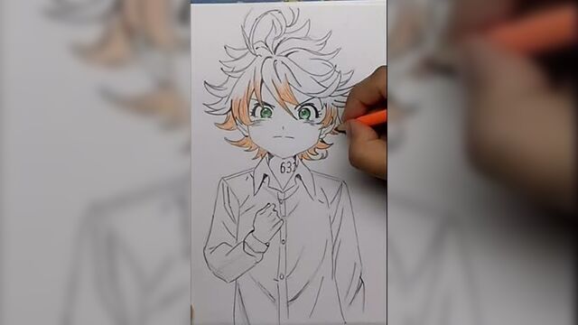 Как нарисовать Эмму из аниме Обещанный Неверленд Yakusoku no Neverland