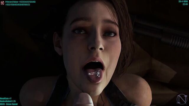 (Sound)Jill Valentine pov blowjob; facefuck [Resident Evil;Porn;Hentai;Oral;Fellatio;Forced;Rough;R34;Blender;порно;секс;минет]