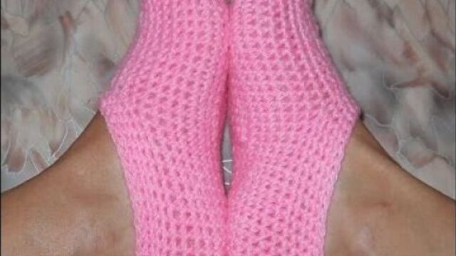Следки крючком - Crochet socks - 2 часть - вязание верхней части следка
