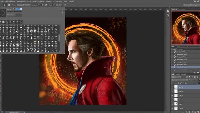 РИСУНОК ДОКТОР СТРЕНДЖ В Photoshop - Drawing Doctor Strange in Photoshop - SPEEDPAINT