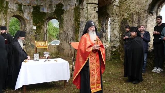Абхазия: молебен на восстановление Храма в селе Дурипш 3 мая 2019года